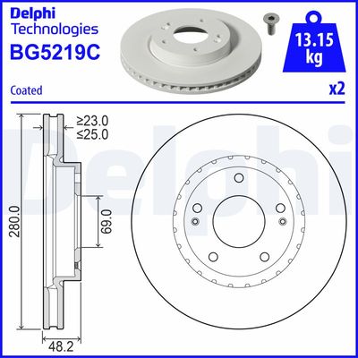 Brake Disc DELPHI BG5219C