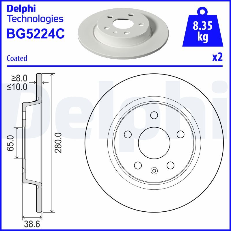 DELPHI BG5224C Brake Disc