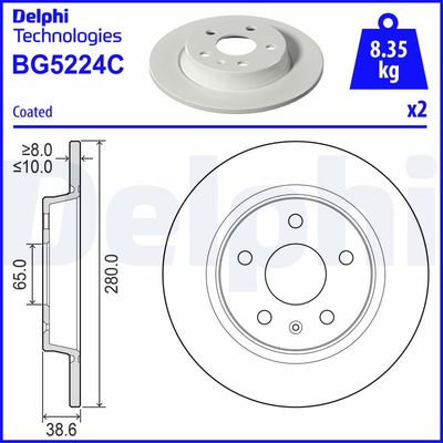 Brake Disc DELPHI BG5224C