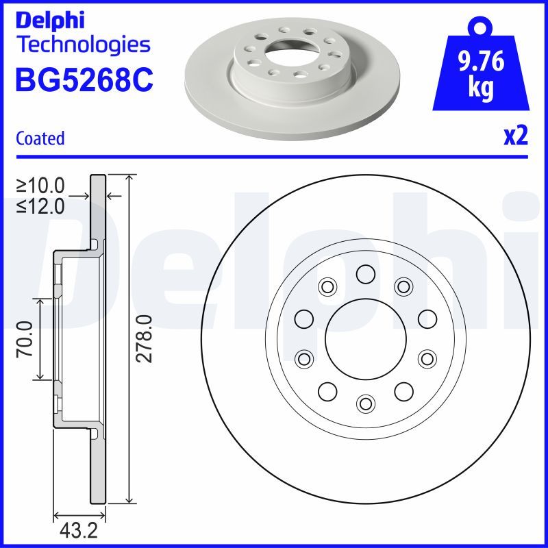 DELPHI BG5268C Brake Disc