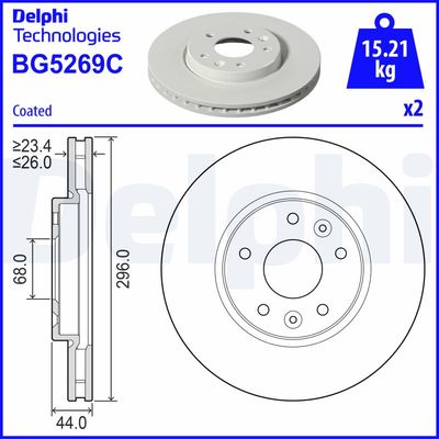 Brake Disc DELPHI BG5269C