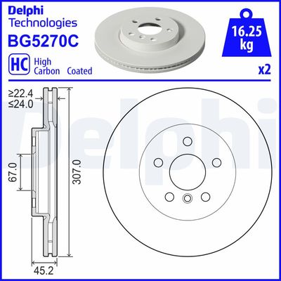 Brake Disc DELPHI BG5270C