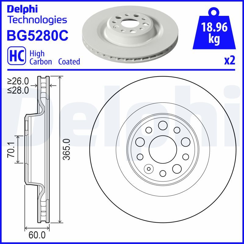 DELPHI BG5280C Brake Disc