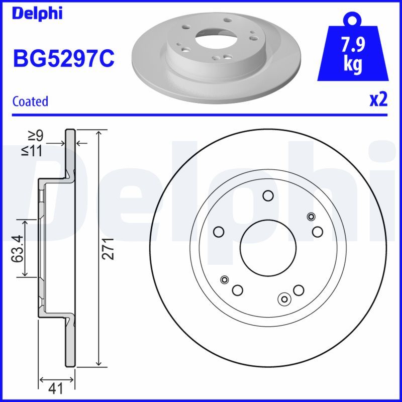 DELPHI BG5297C Brake Disc