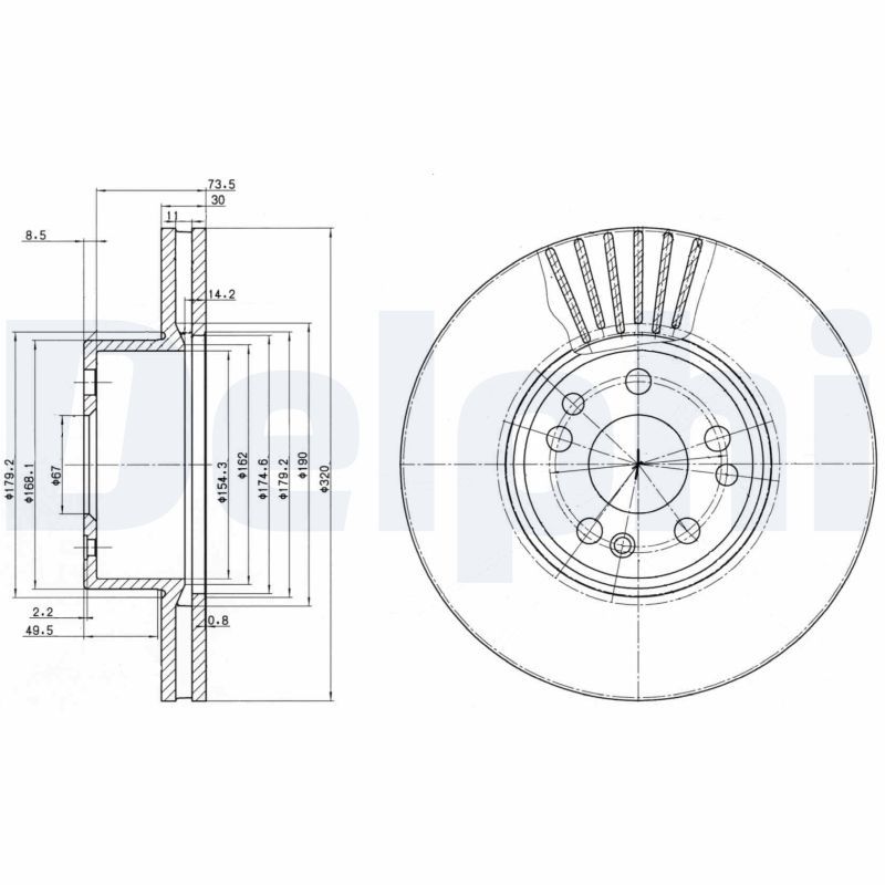 DELPHI BG739 Brake Disc