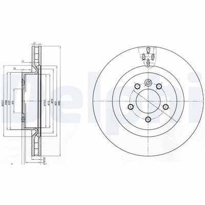 Brake Disc DELPHI BG9007C