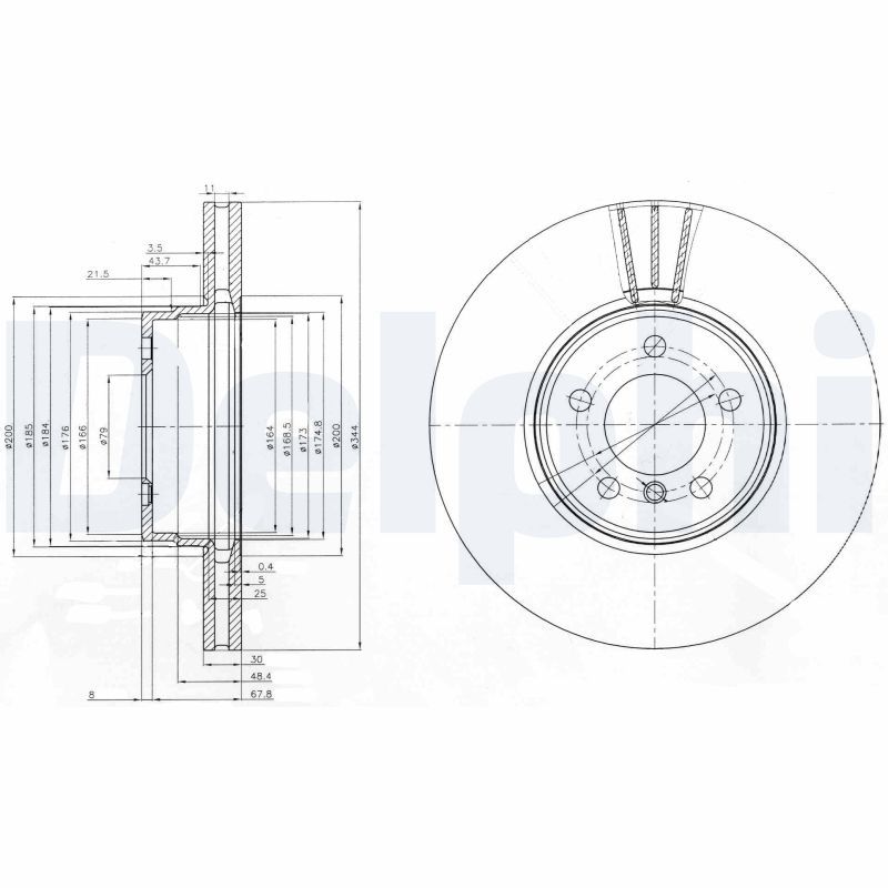DELPHI BG9008C Brake Disc