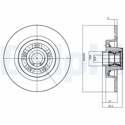 Brake Disc DELPHI BG9023RS