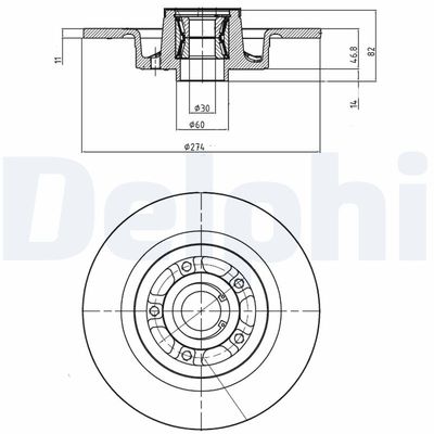 Brake Disc DELPHI BG9026RS