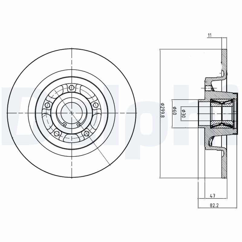 DELPHI BG9027RS Brake Disc