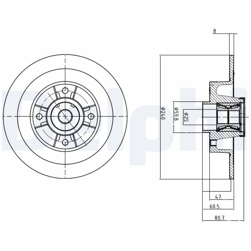 DELPHI BG9028RS Brake Disc
