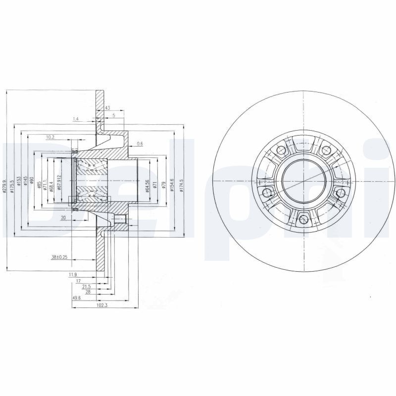 DELPHI BG9031RSC Brake Disc