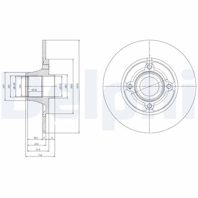 Brake Disc DELPHI BG9033RS
