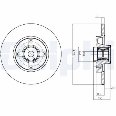 Brake Disc DELPHI BG9053RS