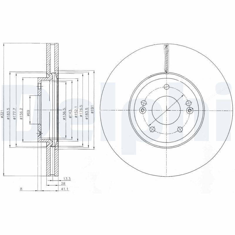 DELPHI BG9056 Brake Disc