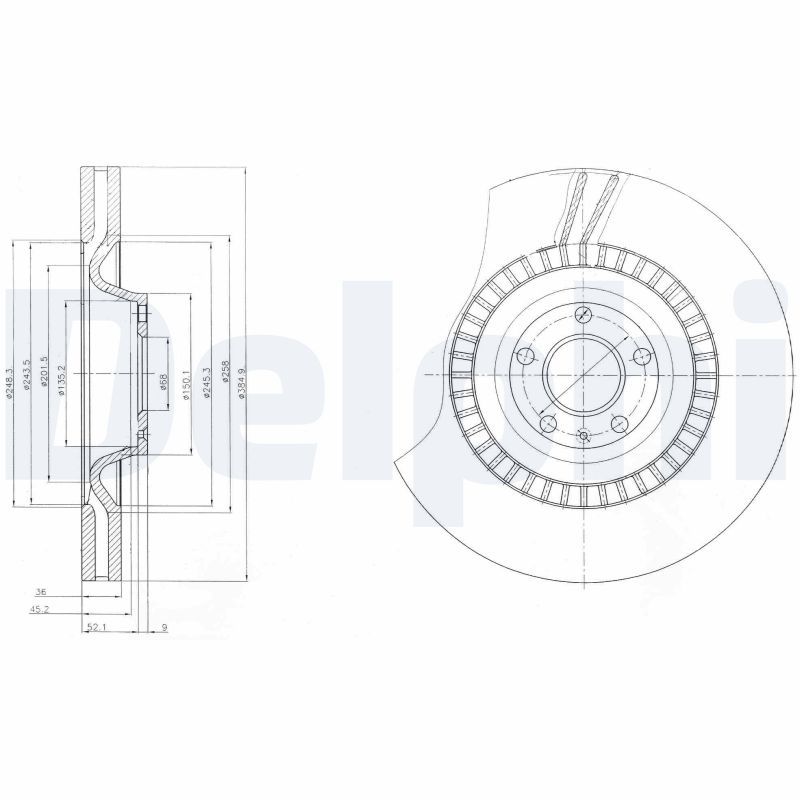 DELPHI BG9065 Brake Disc