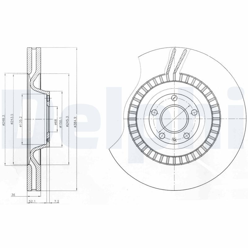 DELPHI BG9070 Brake Disc