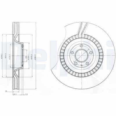 Brake Disc DELPHI BG9070C