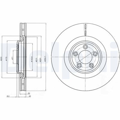 Brake Disc DELPHI BG9071C