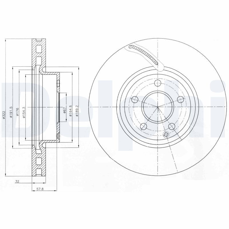 DELPHI BG9075C Brake Disc