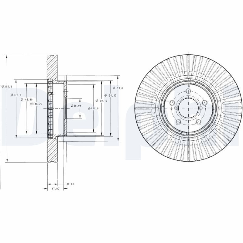 DELPHI BG9105 Brake Disc