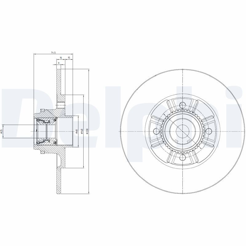 DELPHI BG9114RSC Brake Disc