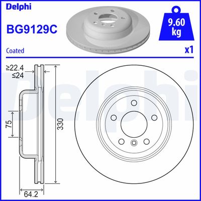 Brake Disc DELPHI BG9129C