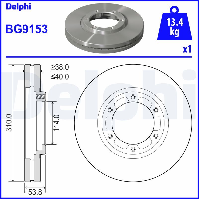 DELPHI BG9153 Brake Disc