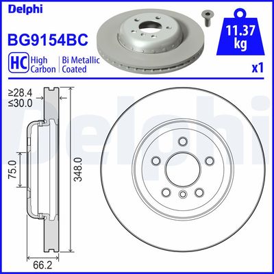 Brake Disc DELPHI BG9154BC