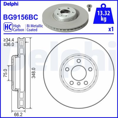 Brake Disc DELPHI BG9156BC