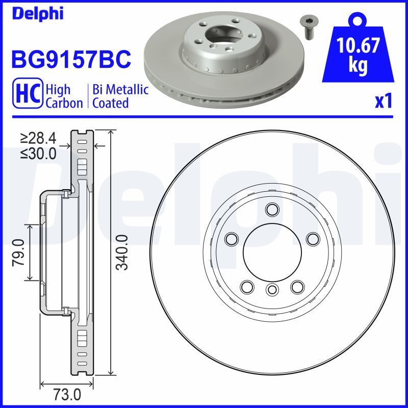 DELPHI BG9157BC Brake Disc