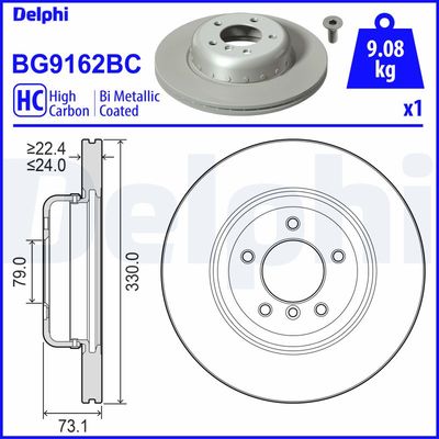 Brake Disc DELPHI BG9162BC