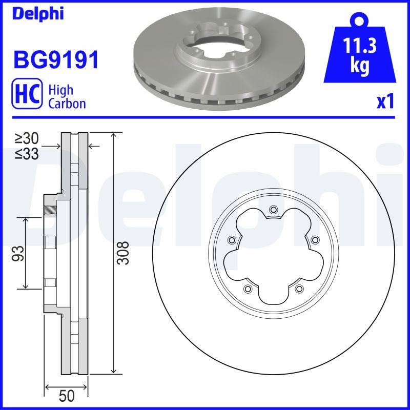 DELPHI BG9191 Brake Disc
