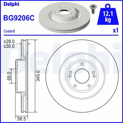 Brake Disc DELPHI BG9206C
