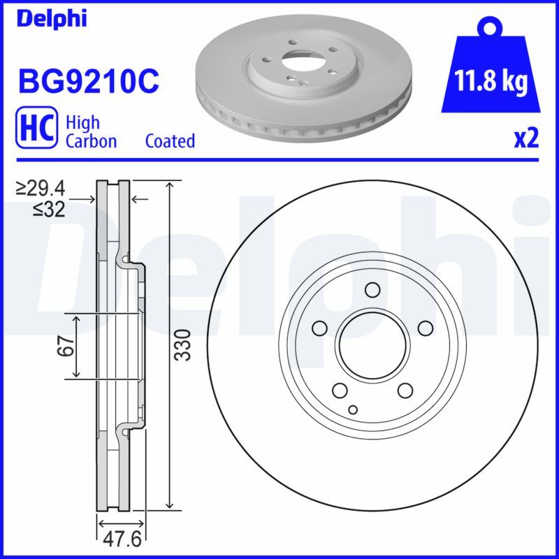 DELPHI BG9210C Brake Disc