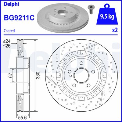 Brake Disc DELPHI BG9211C