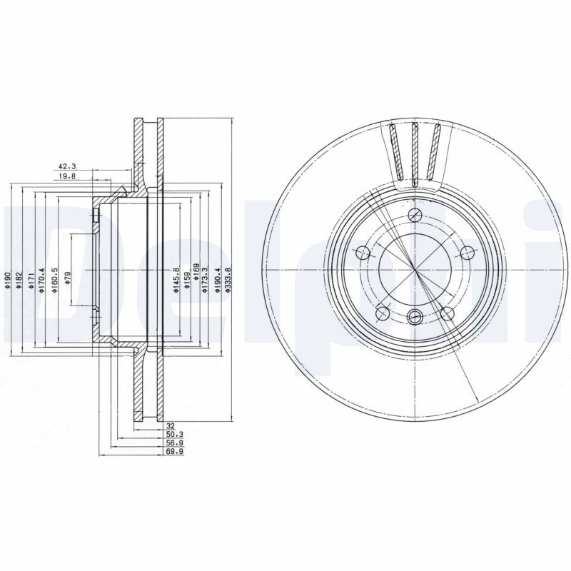 DELPHI BG9212 Brake Disc