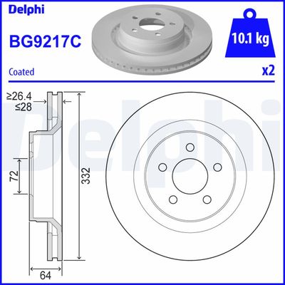Brake Disc DELPHI BG9217C