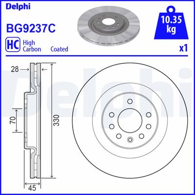 Brake Disc DELPHI BG9237C