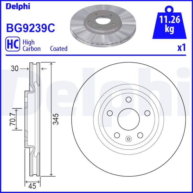 DELPHI BG9239C Brake Disc