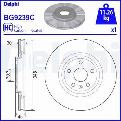 Brake Disc DELPHI BG9239C