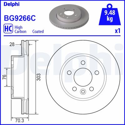 Brake Disc DELPHI BG9266C