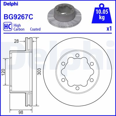 Brake Disc DELPHI BG9267C