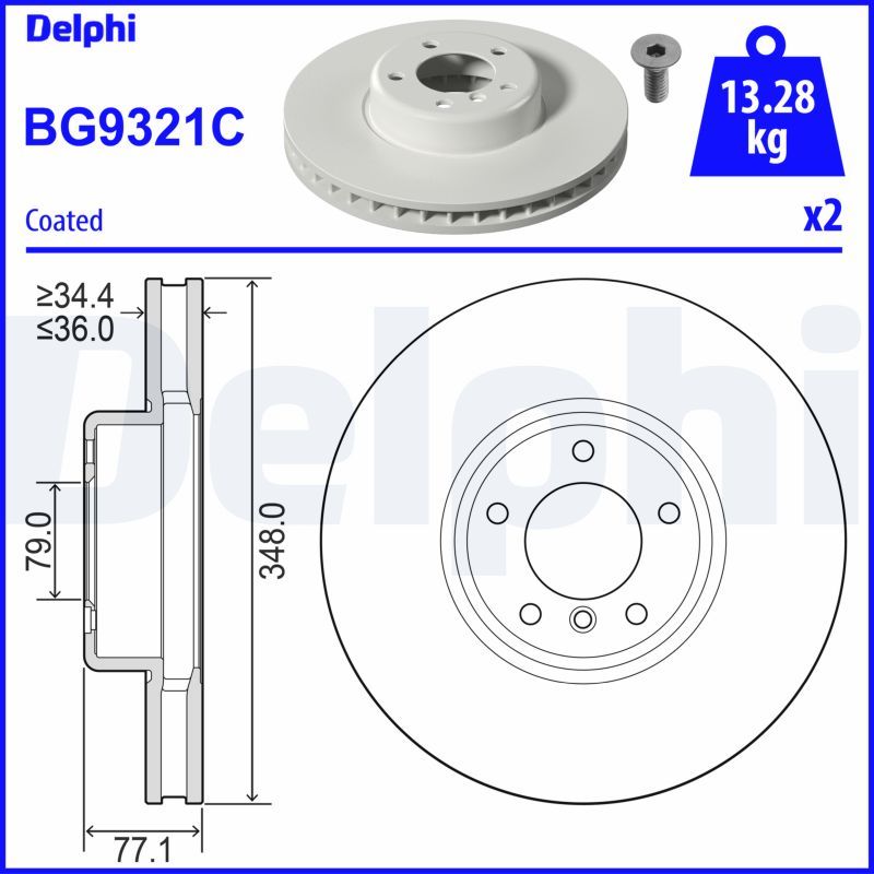 DELPHI BG9321C Brake Disc