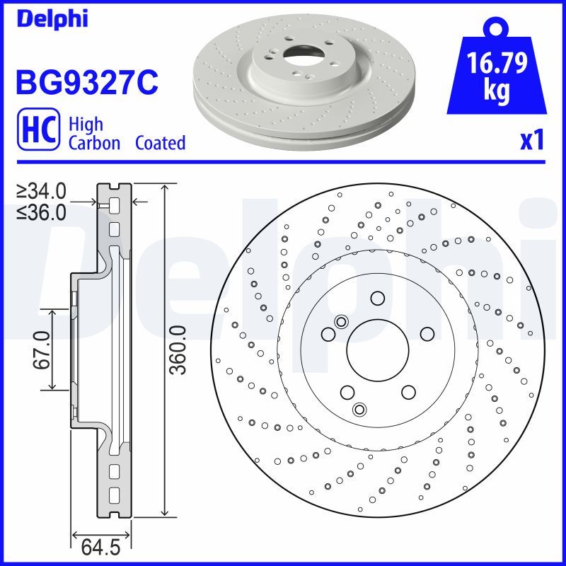 DELPHI BG9327C Brake Disc