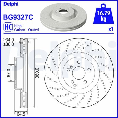 Brake Disc DELPHI BG9327C
