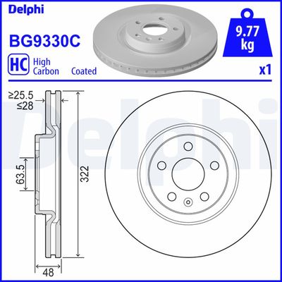 Brake Disc DELPHI BG9330C