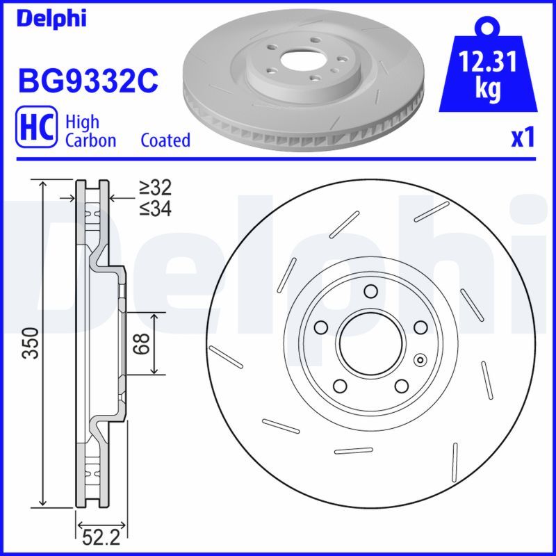 DELPHI BG9332C Brake Disc