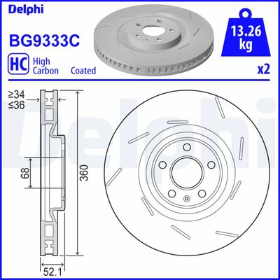 Brake Disc DELPHI BG9333C
