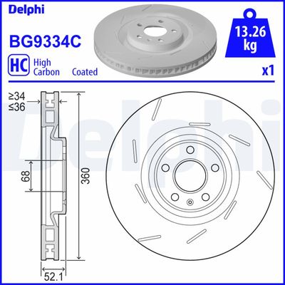 Brake Disc DELPHI BG9334C